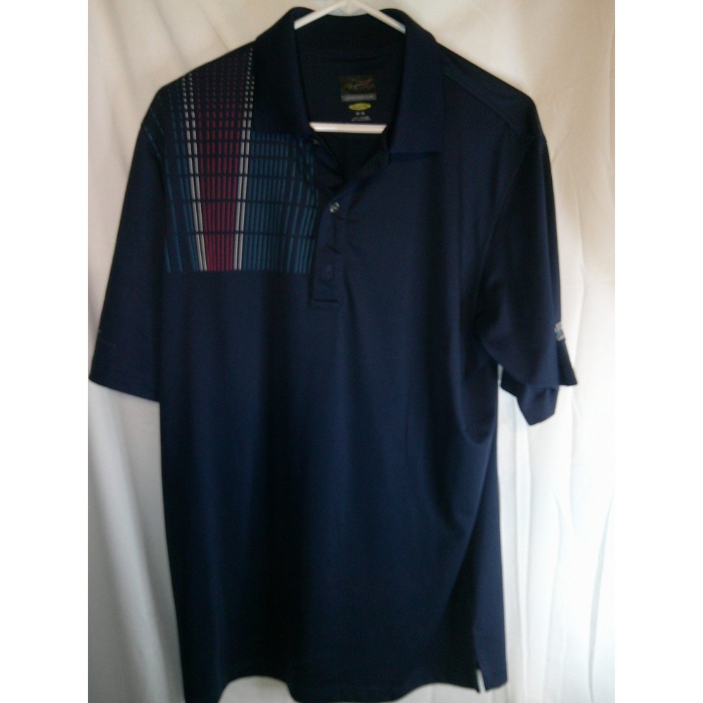 Greg Norman Legends Golf Polo Shirt Performance Short‎ Sleeve Blue M